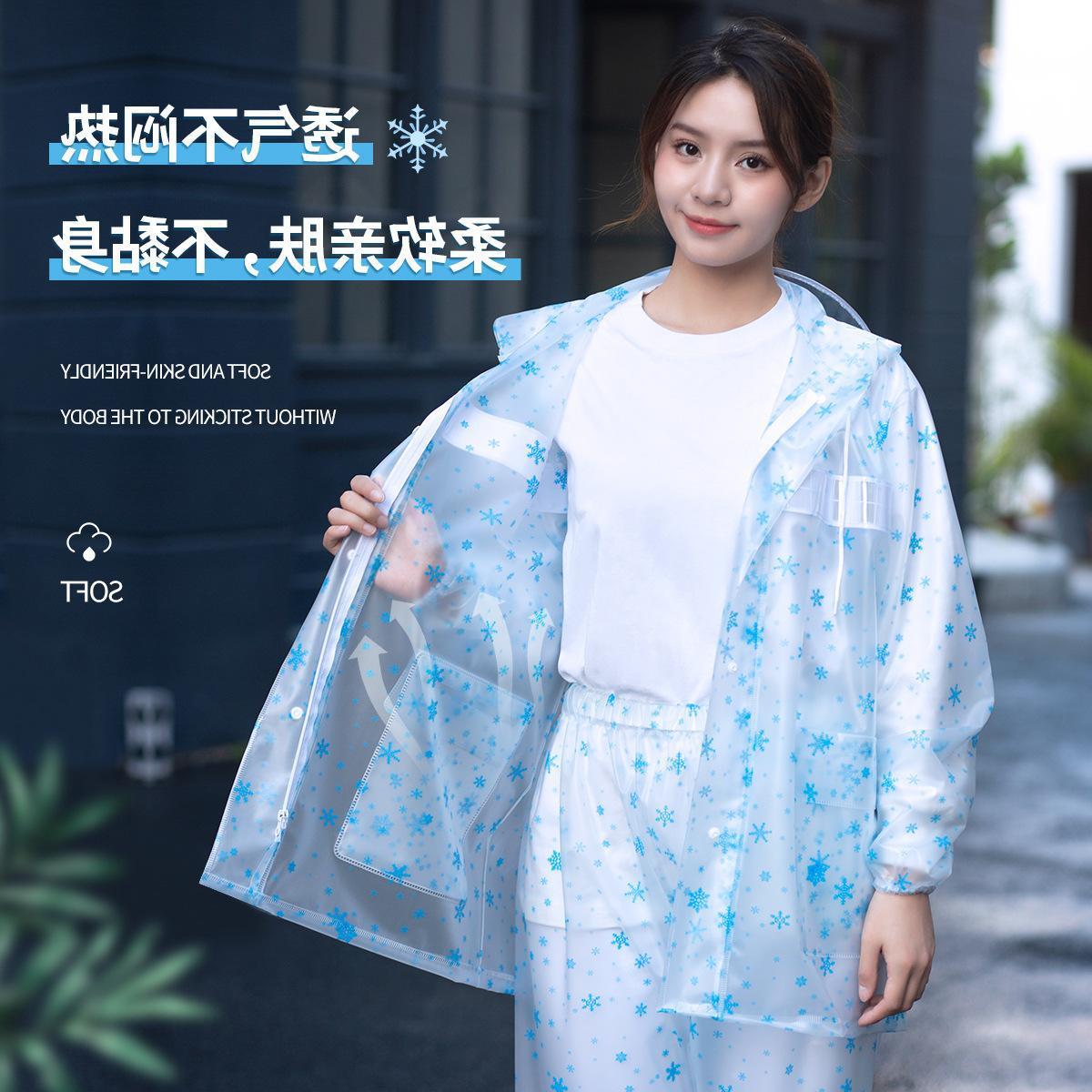 Áo mưa và quần đi mưa phong cách mới nhất phù hợp với loại chia đôi dành cho phụ nữ dành cho người lớn thân dài chống bão xe điện quần áo chống thấm nước áo mưa nữ