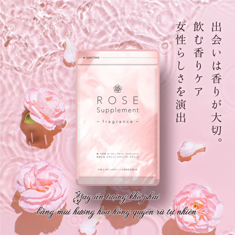 Viên Uống Tạo Hương Thơm Tự Nhiên Cho Cơ Thể Rose Supplement Seedcoms Nhật Bản