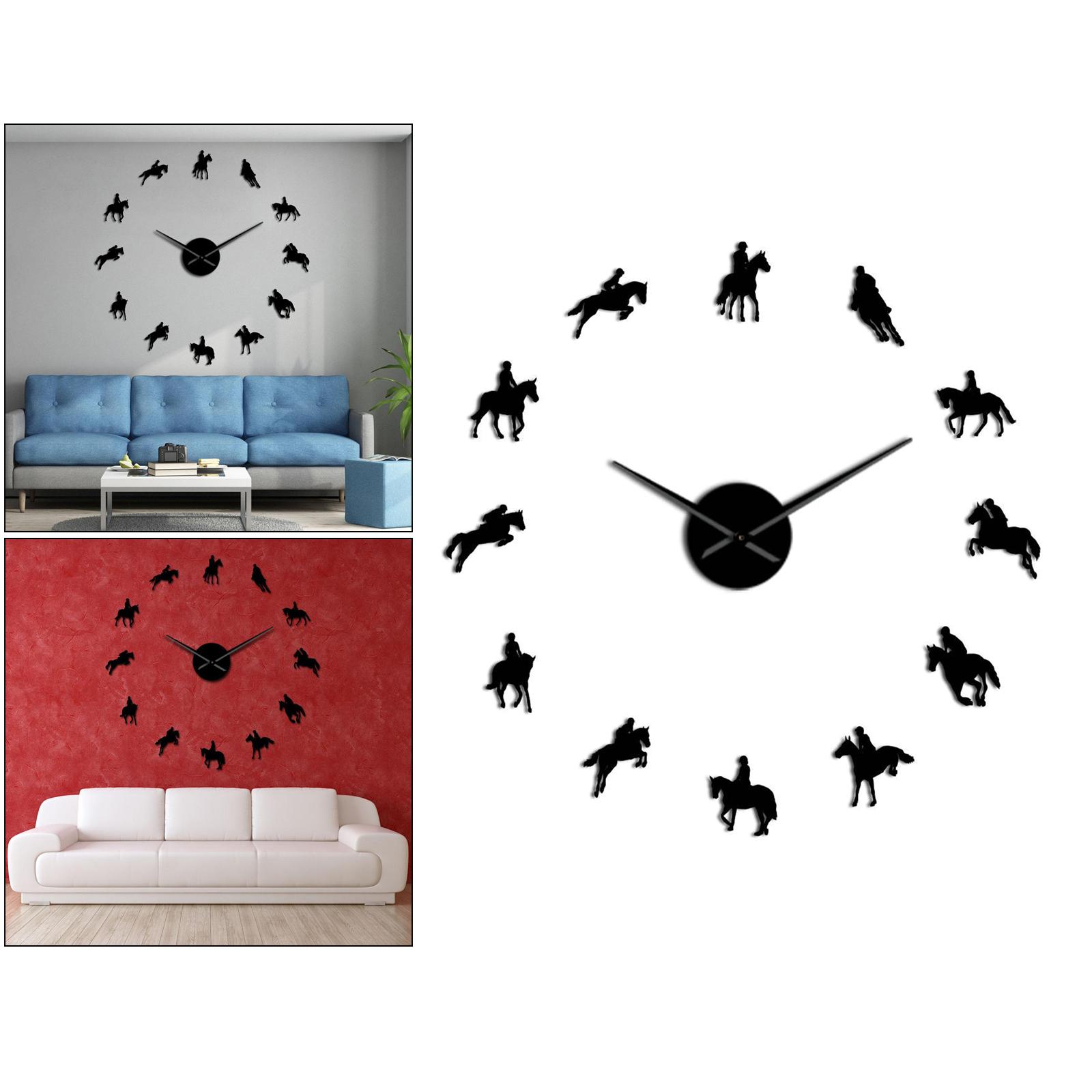 Wall Clock DIY 3D Modern Mirror Sticker Home Office Decoration Clocks Black