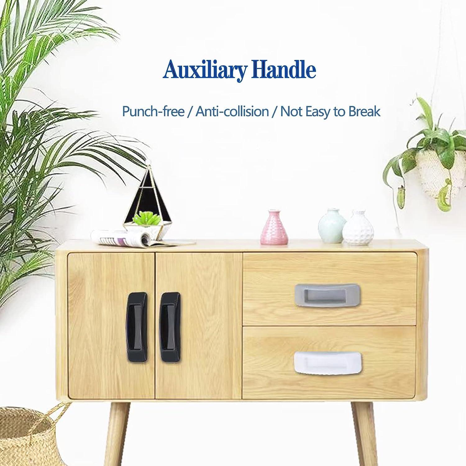 4x Tay cầm kéo tự dính Tay cầm hỗ trợ hộ gia đình thiết thực sáng tạo cho tủ bếp Ngăn kéo cửa sổ Tủ lạnh