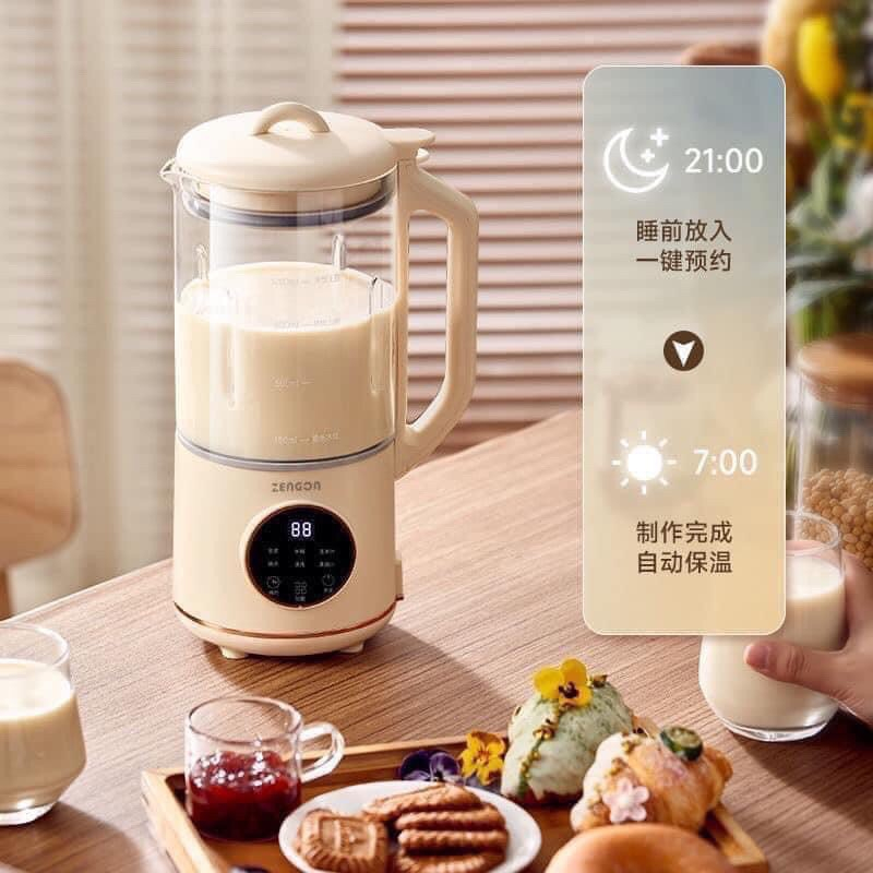 Máy Làm Sữa Hạt ZENGON 1.2L Cối Thủy Tinh dễ quan sát, Xay Các Loại Hạt Siêu Nhuyễn Mịn, 6 Chế Độ Nấu Dễ Vệ Sinh Vân Phương Shop - Hàng Chính Hãng