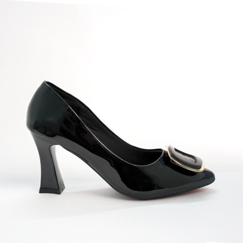 Giày cao gót 7cm nữ phối mặt khóa FAROSA - K14 chất da mềm êm chân