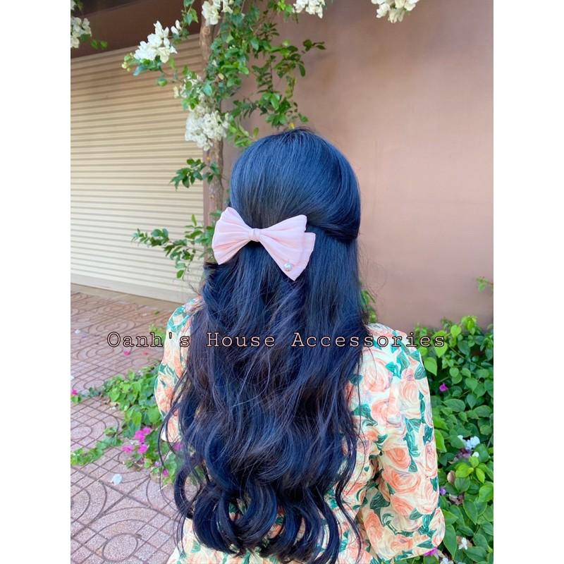 Kẹp nơ tơ đính ngọc cao cấp