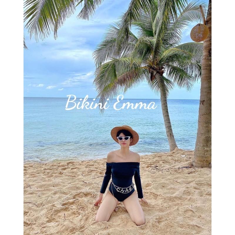 Bikini liền tay dài, cắt xẻ lưng mặc 2 kiểu