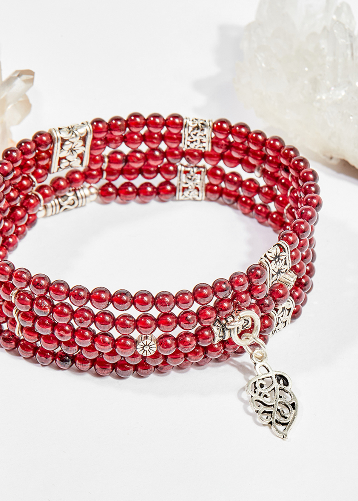 Vòng chuỗi hạt đeo tay 5 line đá garnet 4mm mệnh hỏa , thổ - Ngọc Quý Gemstones