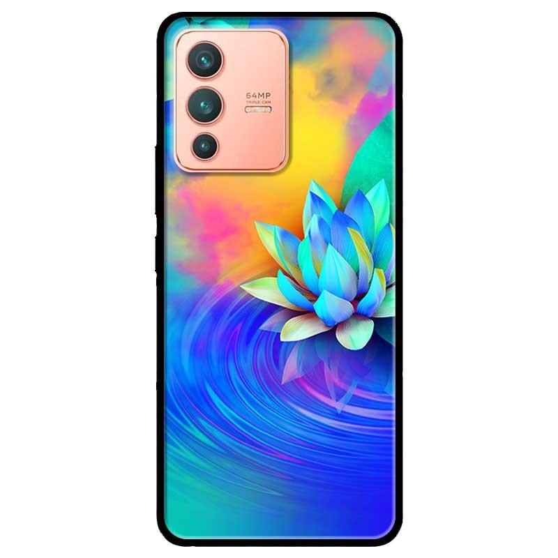 Ốp lưng dành cho Vivo V23 5G / S12 - Vivo Y15s / Y15A mẫu Sen Xanh Vàng
