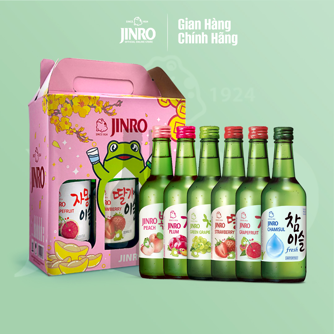 [CHÍNH HÃNG] Soju Hàn Quốc JINRO (Combo 06 chai - Tự chọn vị) - 360ml (Nhập khẩu từ Hàn Quốc)
