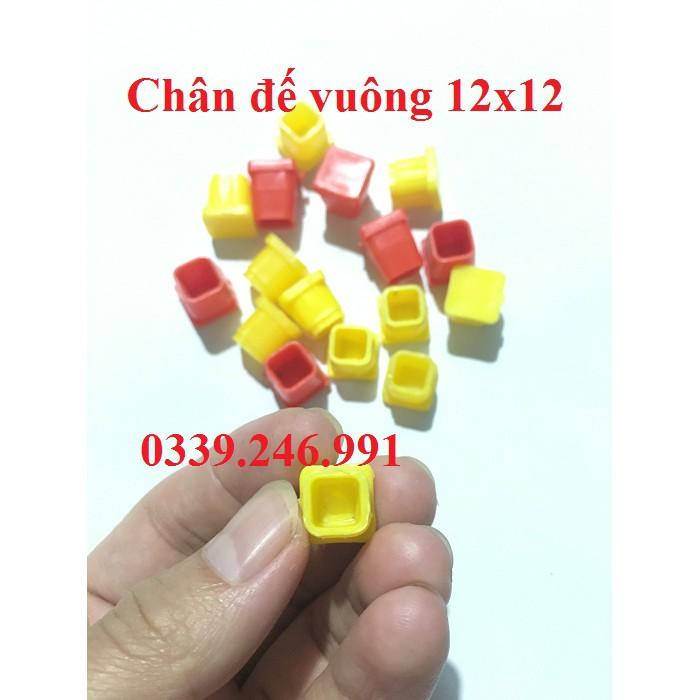 Bộ 50 chiếc chân đế, chụp, núm, nút cao su bịt chân bàn ghế, hộp vuông 12x12_bịt trong