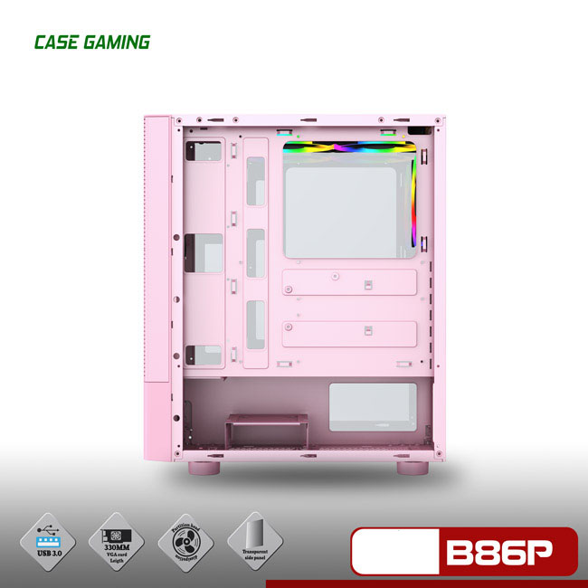 Vỏ Case Gaming VSP B86 Pink (Màu Hồng) - Hàng Chính Hãng