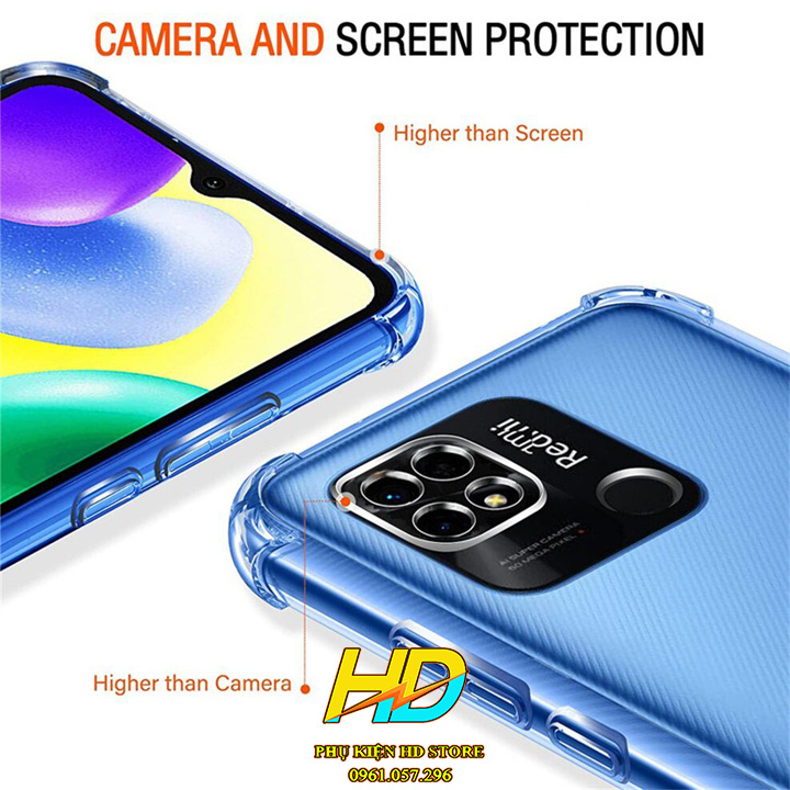 Ốp Lưng Silicon Trong Suốt Cho Xiaomi Redmi 10C Khoeét Lỗ Bảo vệ Camera, Chống Sốc 4 Góc Tốt Nhất