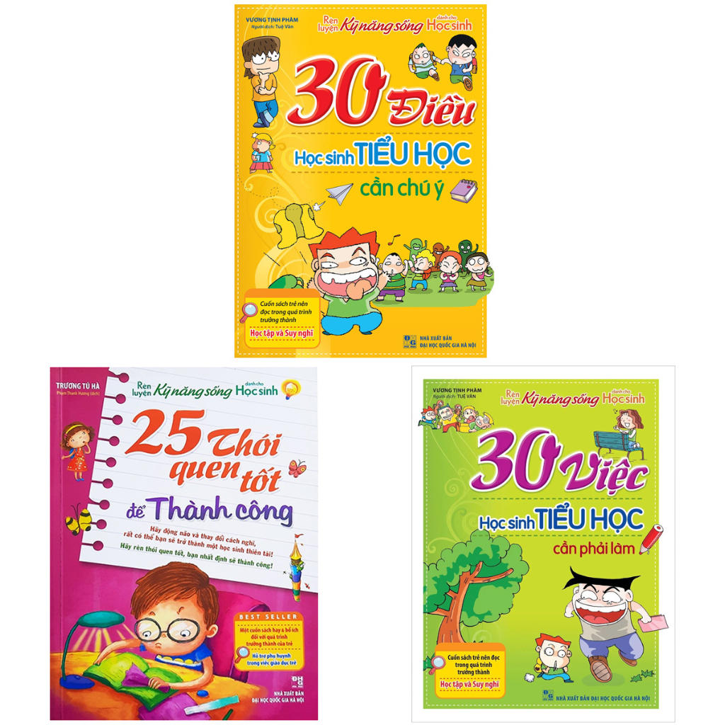 Combo 30 Việc Học Sinh Tiểu Học Cần Phải Làm + 25 Thói Quen Tốt Để Thành Công + 30 Điều Học Sinh Tiểu Học Cần Chú Ý