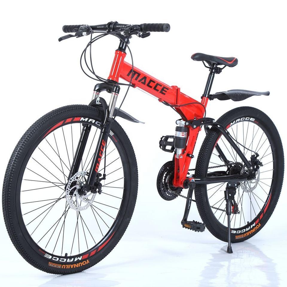 Xe Đạp Gấp Đi Xe Đạp 24/26 Inch Gấp Full Treo Xe Đạp Hàn Quốc CJ Hậu Cần Dòng Đặc Biệt Lô Hàng Color: yellow Size: 26Inch  Number of speeds: 21