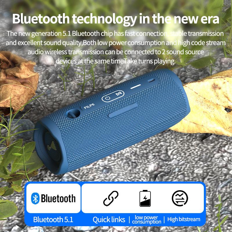 Flip6 Wireless Bluetooth Phiên bản 5.1 Loa âm thanh di động Thẻ đa chức năng Thẻ ngoài trời TWS Bluetooth Audio Subwofer Stereo Color: Red