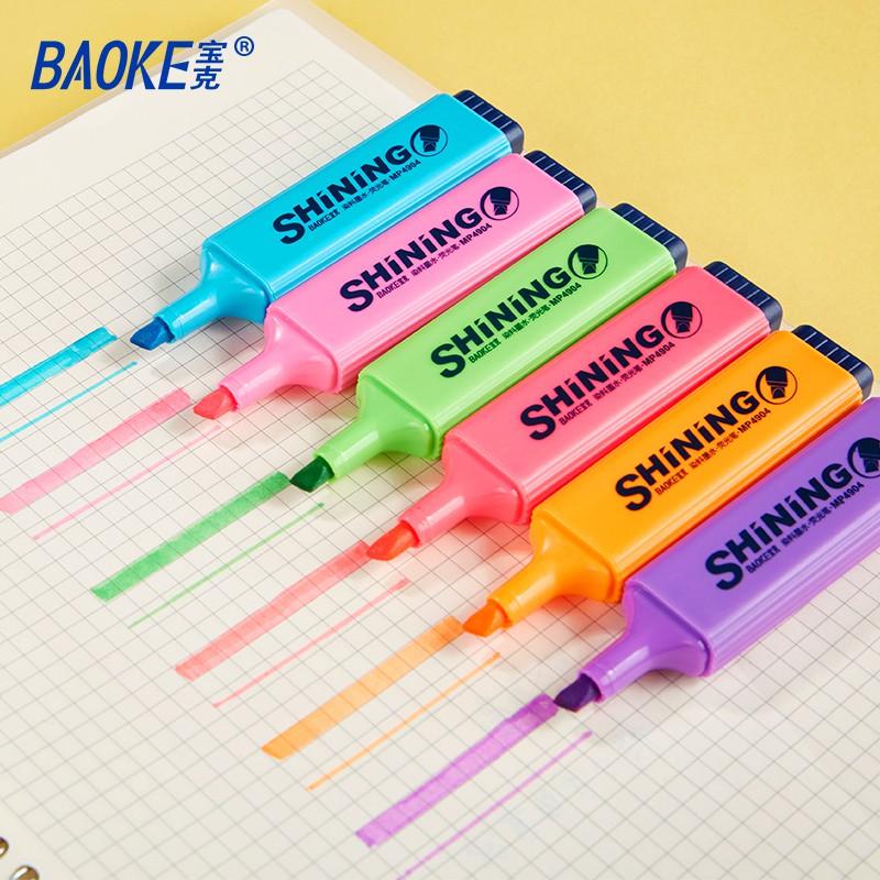 Bút Highlighter -Hộp 10 Bút Marker dạ quang Shining-BAOKE/MP4904