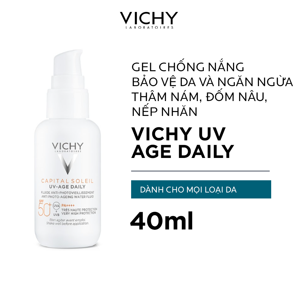 Gel chống nắng bảo vệ da và ngăn ngừa thâm nám, đốm nâu, nếp nhăn Vichy UV Age daily 40ml