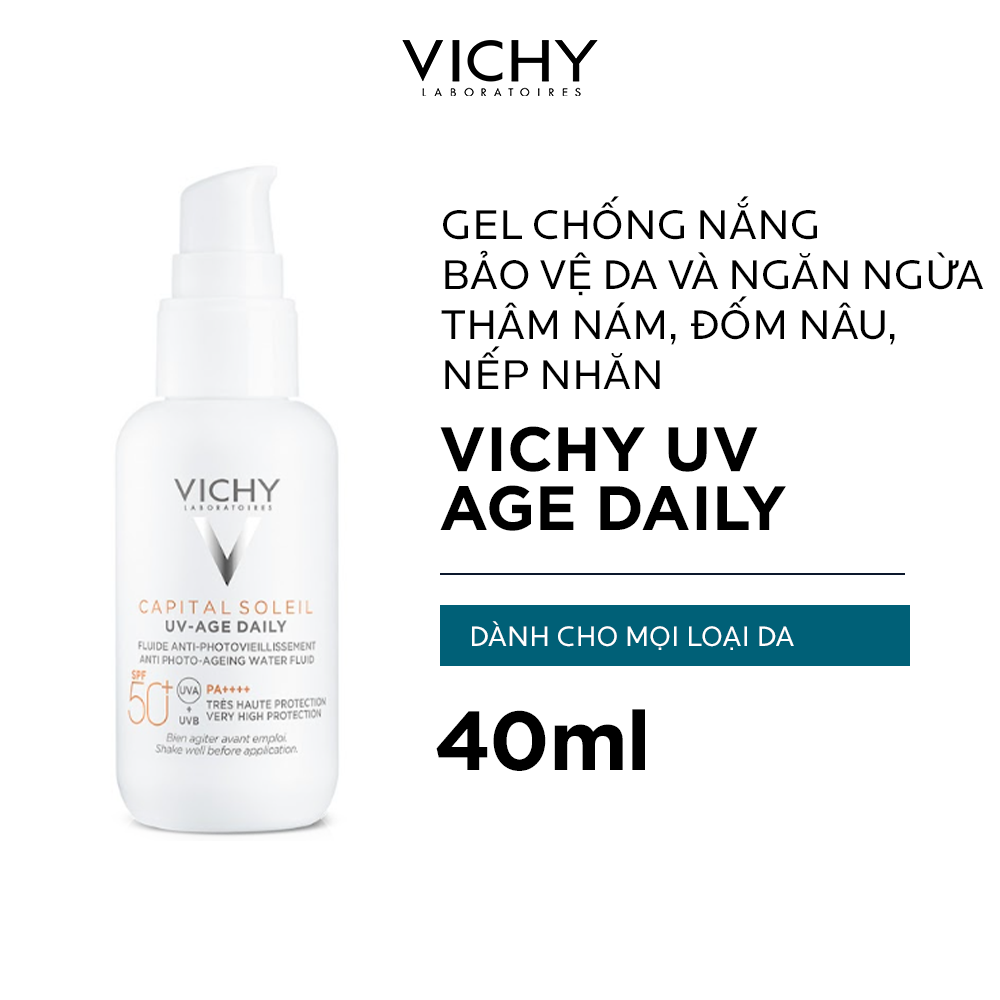 [PHIÊN BẢN MỚI] Gel chống nắng bảo vệ da và ngăn ngừa thâm nám, đốm nâu, nếp nhăn Vichy UV Age daily 40ml