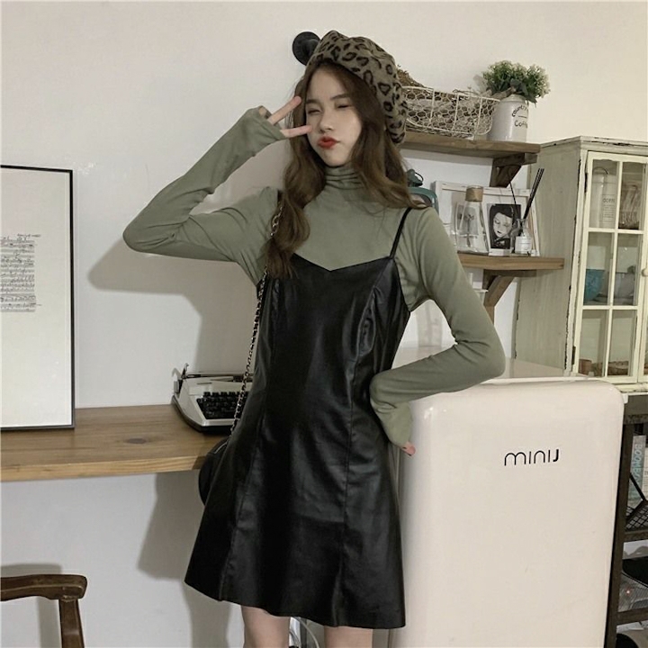 Đầm da hai dây cá tính Mã: DA5372