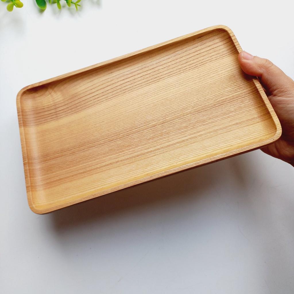 Khay Gỗ Tần Bì Hình Chữ Nhật 24x14 cm, Đựng Hoa Quả, Bánh Kẹo Ngọt, Chụp Ảnh Trang Trí