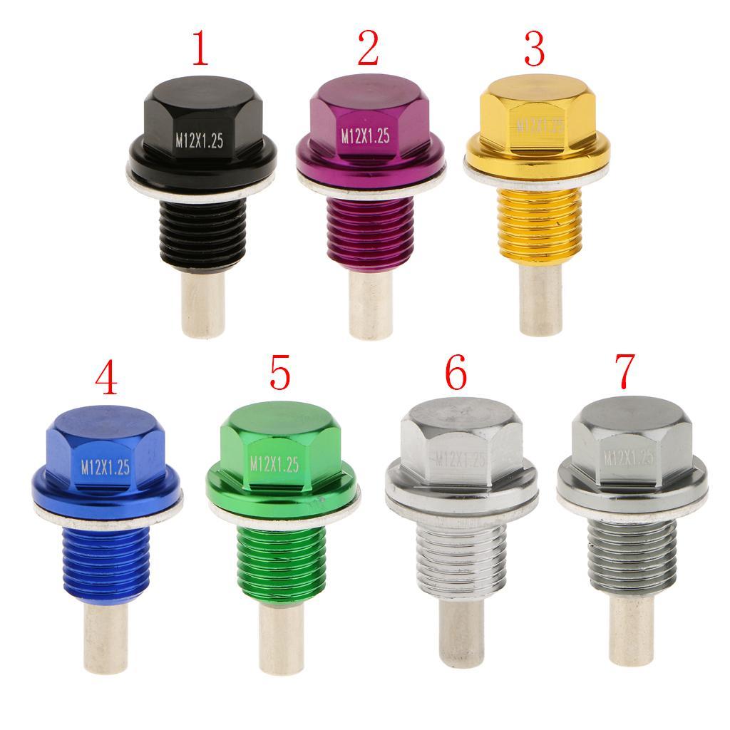 2-5pack M12X1.25 Anodized Magnetic Engine Oil Pan Drain Bolt Plug for Toyota