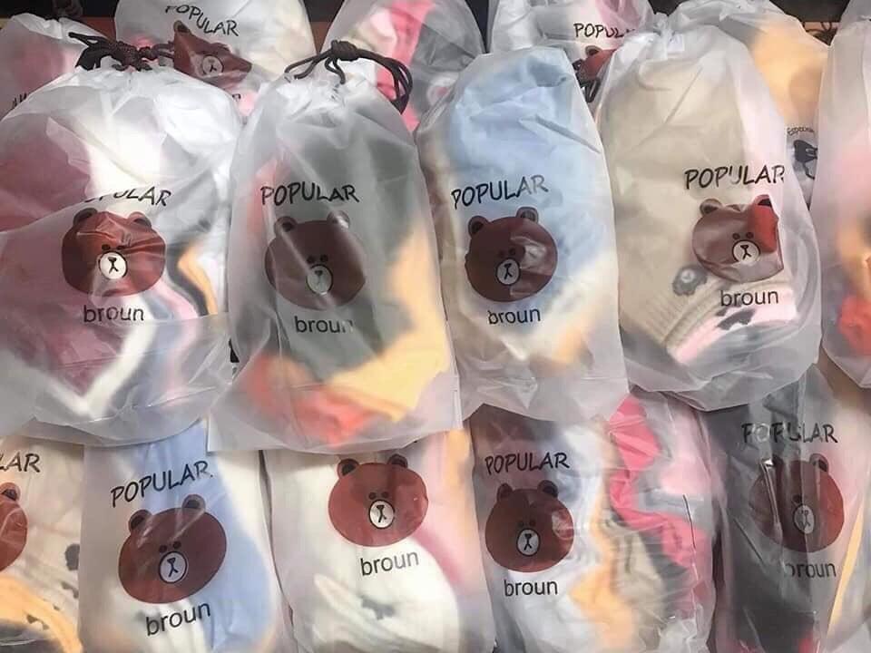 Set 10 Đôi Tất Vớ Gấu Có Túi