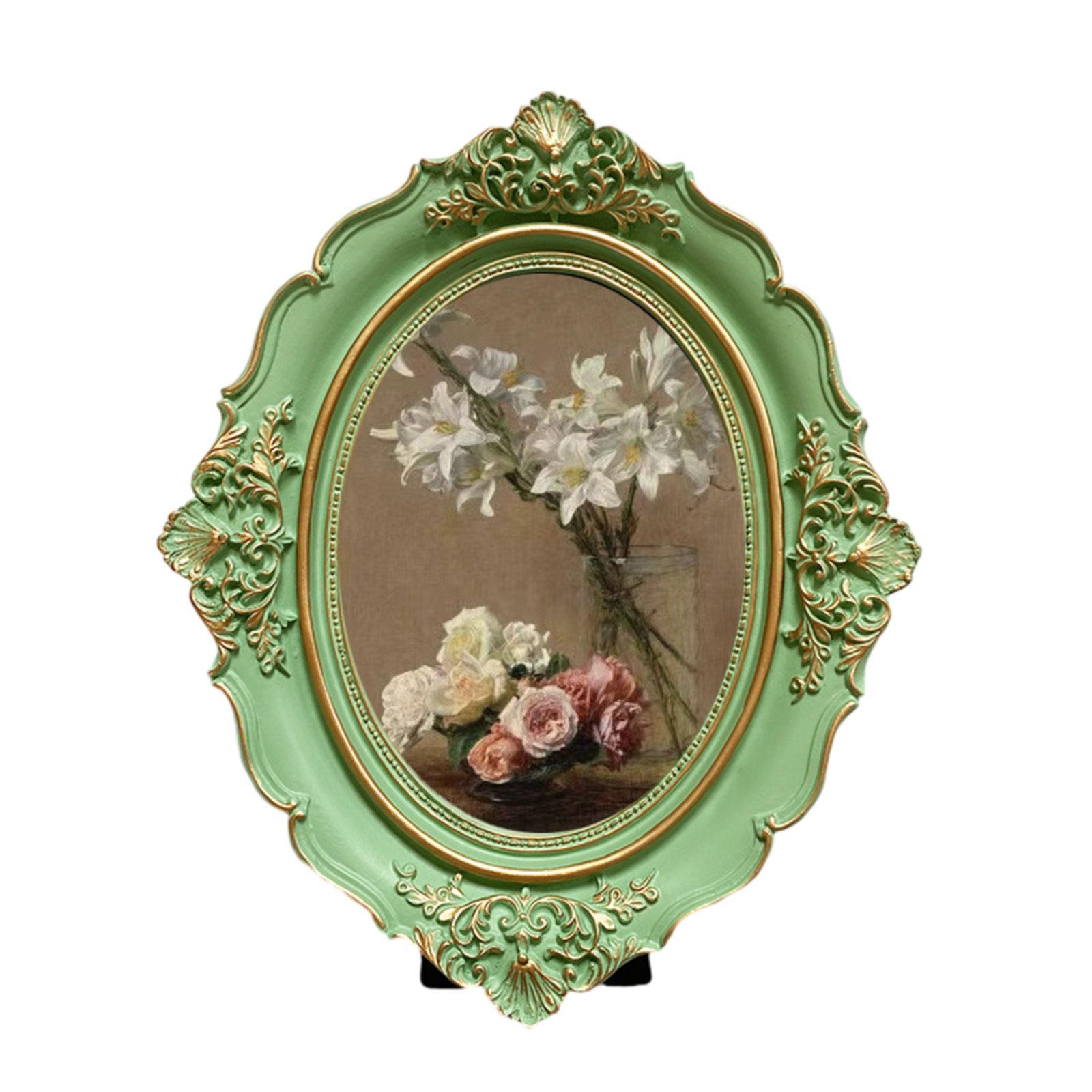 Picture Frame Photo Gallery Art Baroque Gift Photo Holder Vintage Photo Frame for Bedroom Desktop Wall Living Room Home Decor