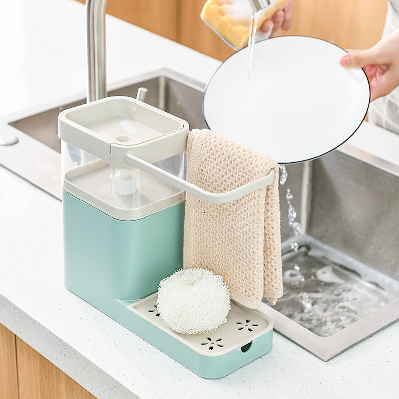 Hộp Đựng Xà Phòng Thông Minh Lấy Xà Phòng Tự Động 2 Tầng Tặng Kèm Miếng Rửa Chén Bọt Biển PaKaSa - Hàng Chính Hãng