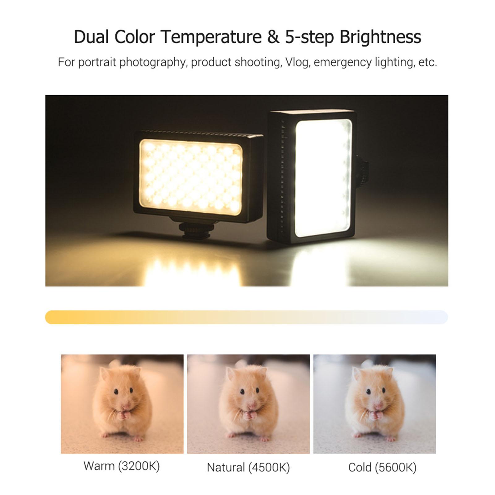 Đèn LED video 3200K-5600K có thể thay đổi độ sáng dùng để chụp ảnh di động