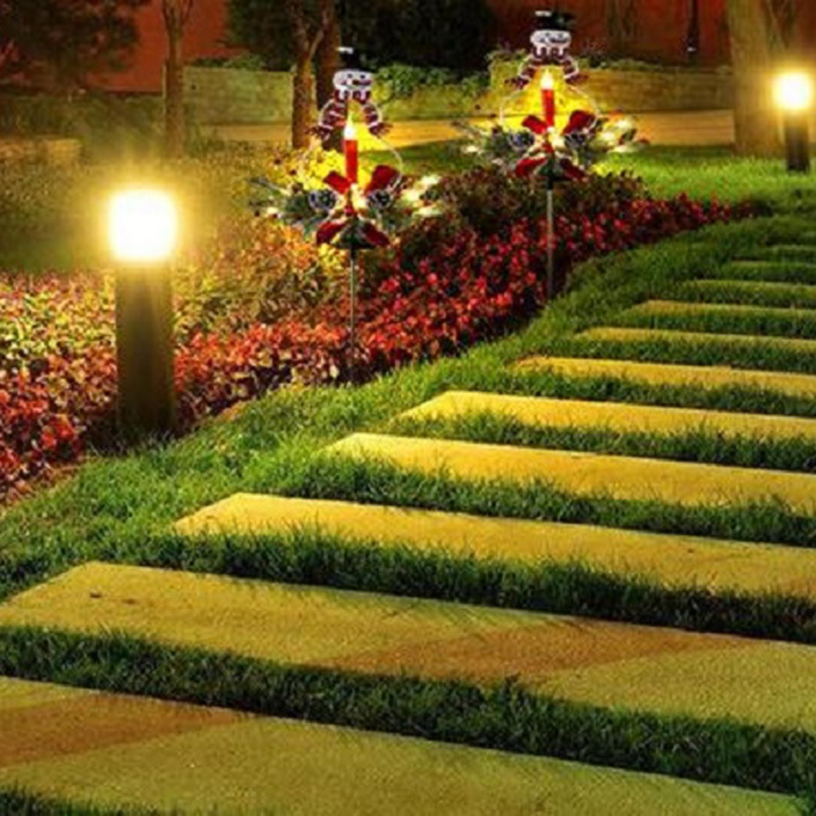 Solar Snowman Lamp Candle Ground Transparent Ornament for Walkway Sidewalk