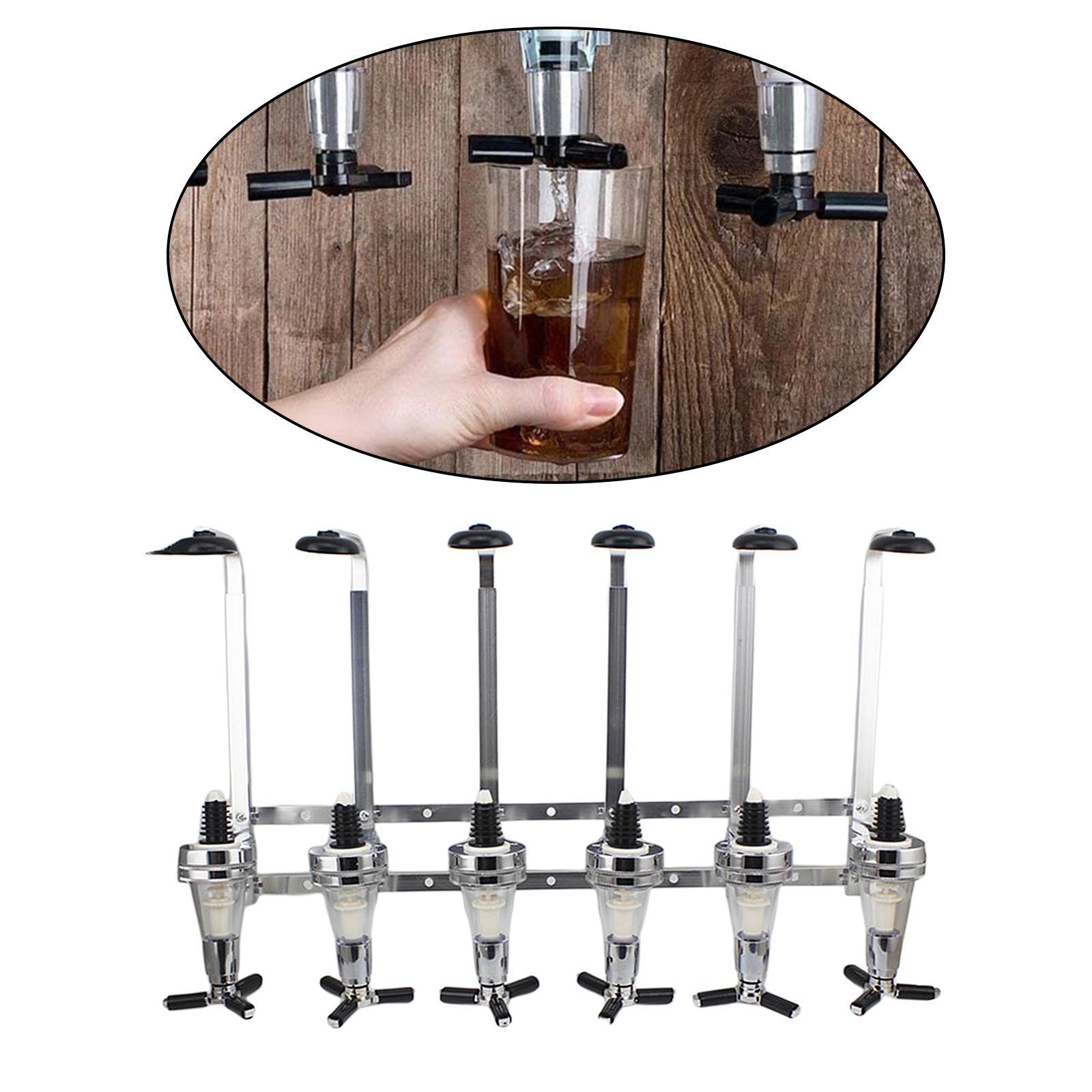 6 Bottle Liquor Dispenser Drink Dispenser for Cocktails Shots Party Kitchen