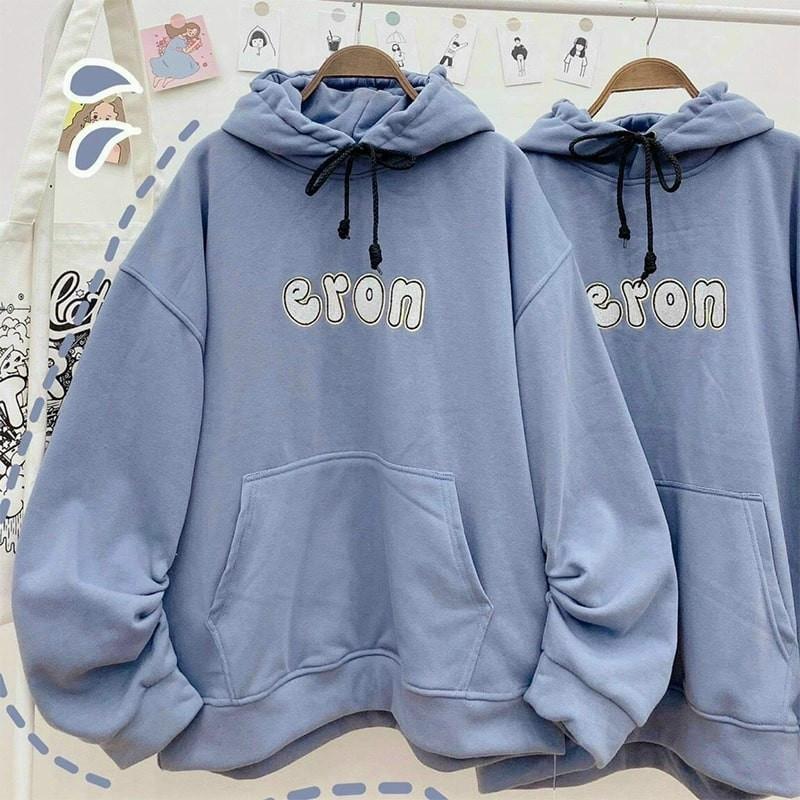 Áo Hoodie Chống Nắng THIFU FASHION Thêu Chữ ERON Nón 2 Lớp Chất Liệu Thun PE Cho Nam Và Nữ Dưới 70kg