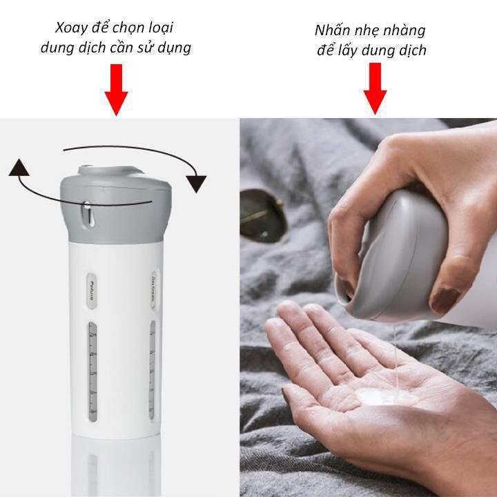 Bộ Chiết Mỹ phẩm du lịch 4in1, 1 bộ 4 lọ Chai du lịch chiết mỹ phẩm khi đi du lịch Lọ Chiết Mĩ Phẩm