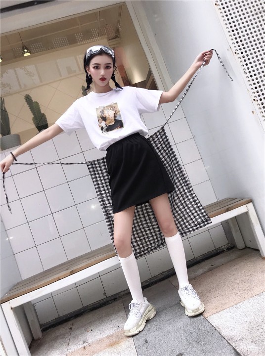 Chân váy phối caro độc lạ Mã: VN726