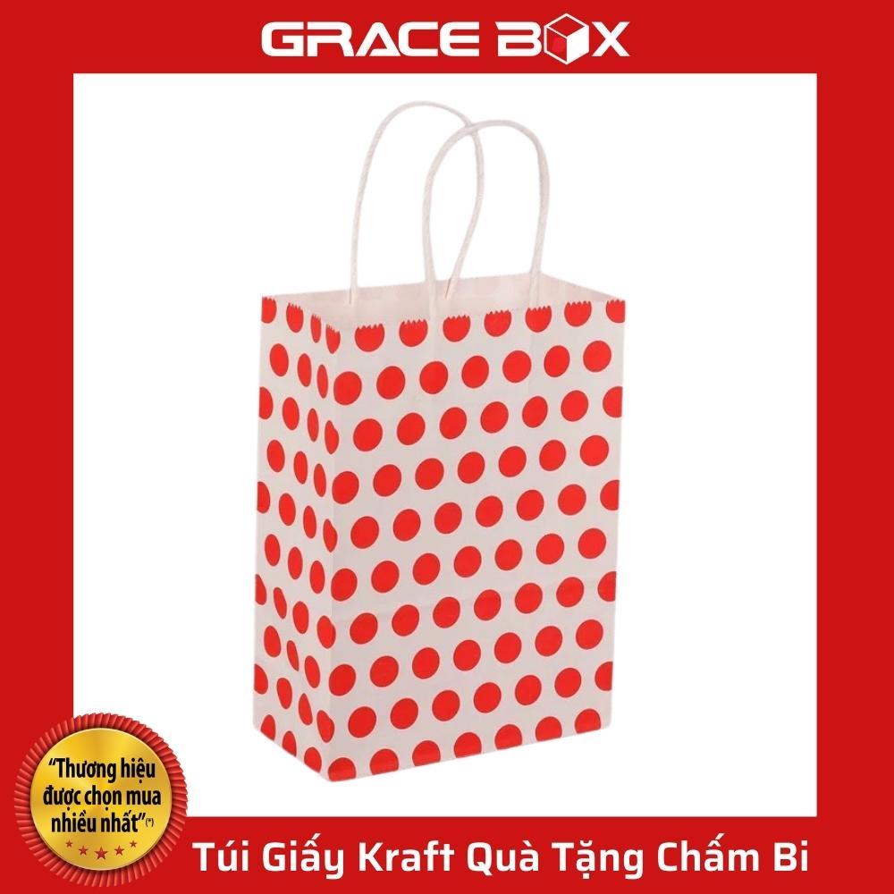 Túi Quà Tặng Giấy Kraft Chấm Bi Xinh Xắn