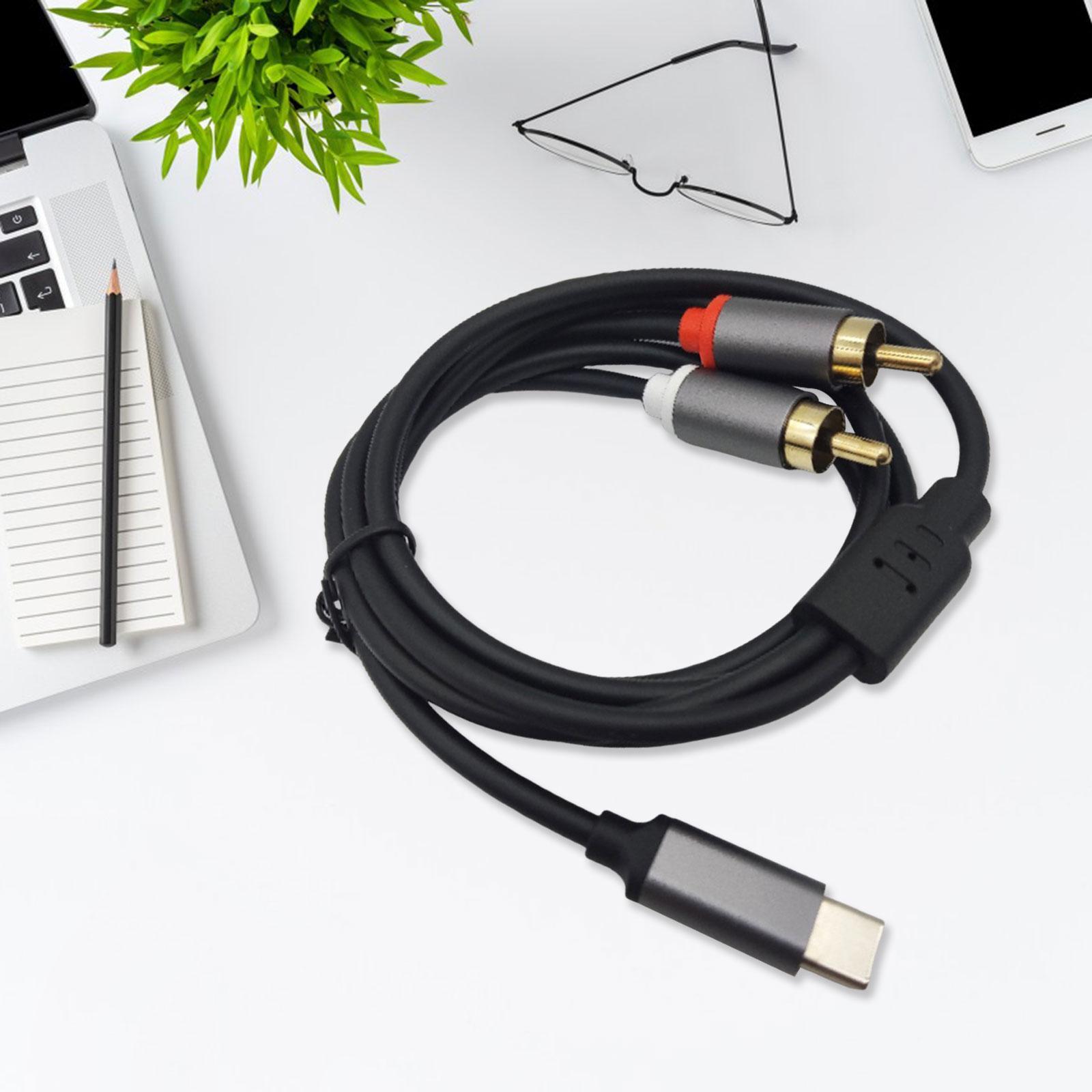 Male to 2 RCA Y Male Cable RCA Y Splitter Cord for Home Theater Phone