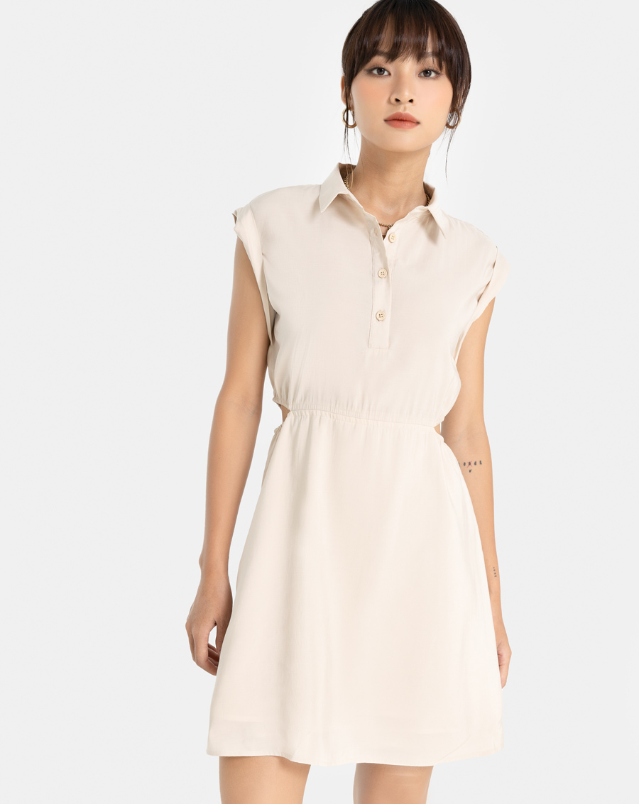 Đầm Ngắn Sơmi Nữ Thời Trang JUNO Thun Eo JNDLU014