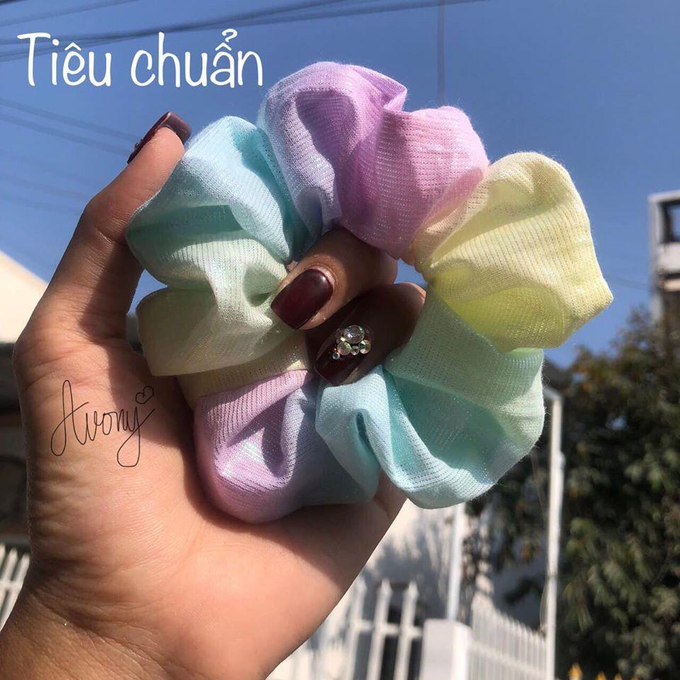 Cột tóc Scrunchie - Cột màu cầu vòng- vải loang