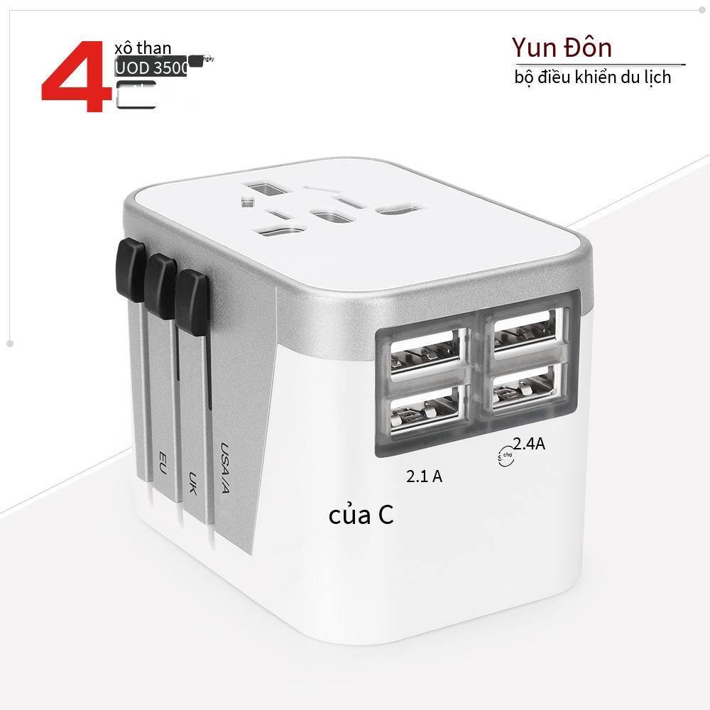 Kiểu ổ cắm du lịch đa năng mới nhất, một lượt, tiêu chuẩn đa châu Âu, ổ cắm chuyển đổi USB tiêu chuẩn Anh, phích cắm chuyển đổi đa quốc gia