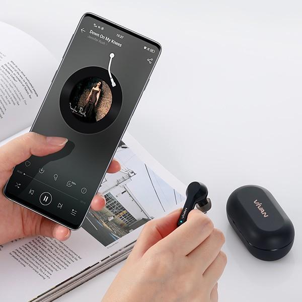 Tai Nghe Bluetooth Cảm Ứng TWS VIVAN Liberty, Playtime Đến 22H, Chống Nước IPX4 - Hàng Chính Hãng