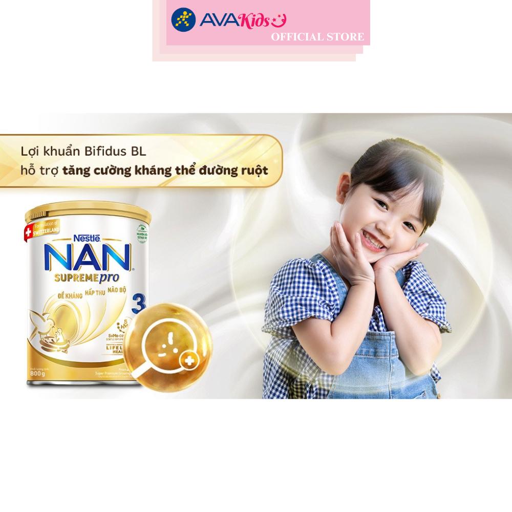 Sữa bột NAN Supremepro số 3 800g (2 - 6 tuổi) dành cho trẻ dị ứng đạm sữa bò