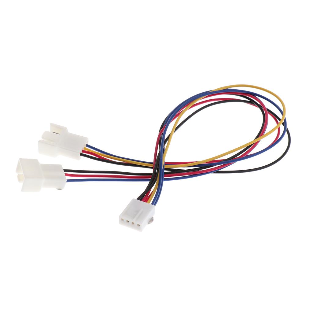 10 Inch 2 Way 3/4 Pin Y Splitter Adapter Cable for PWM Fans in The CPU PC Case