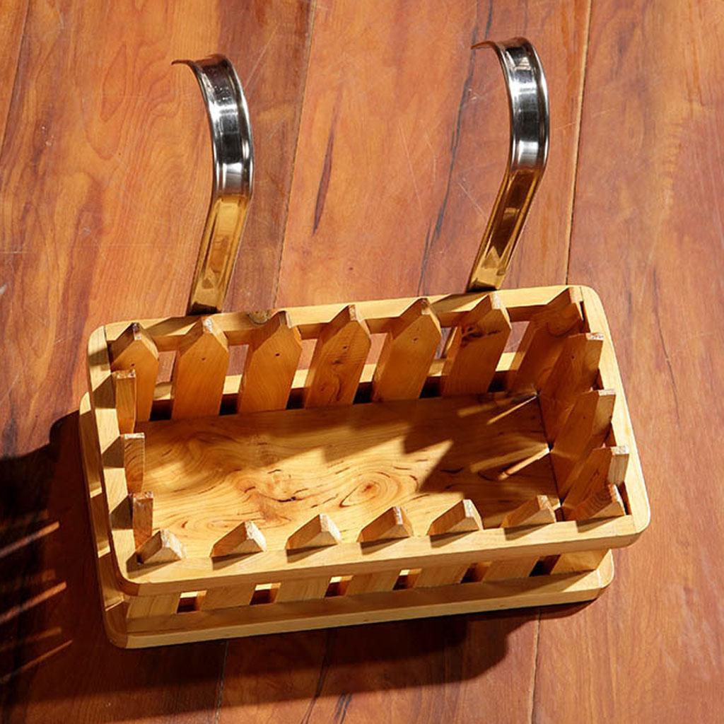 Wooden Bathroom Shelf Storage Organizer - Wall Mount No Drilling Shower Shelf Kitchen Storage Basket Rack Shelves Shower Caddy
