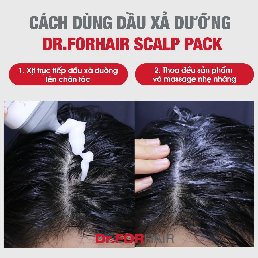 Bộ gội xả giảm rụng tóc chăm sóc tóc chắc khỏe Dr.FORHAIR Folligen Plus 500ml và Scalp Pack 250ml