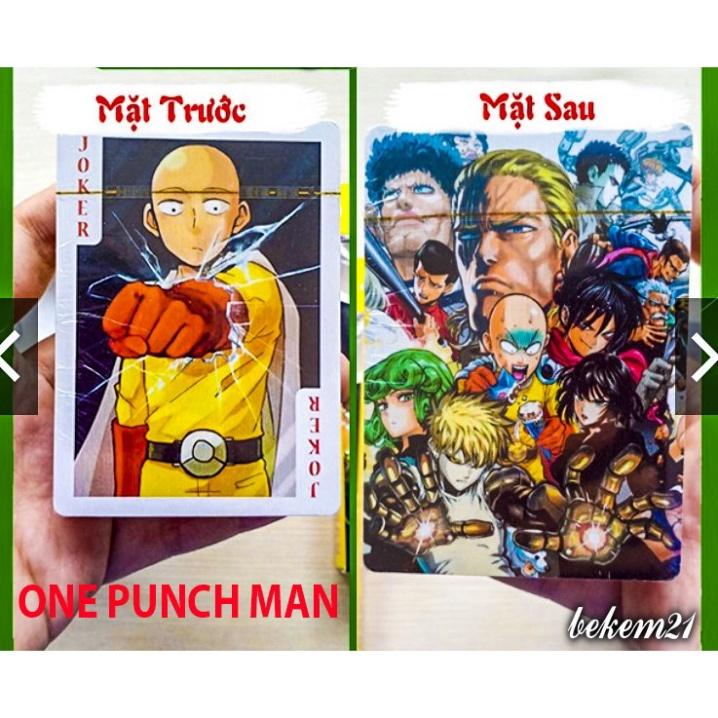 Bộ thẻ bài in ấn hình one punch man 54 lá sự khác biệt bộ tú bài tây anime manga chibi xinh xắn