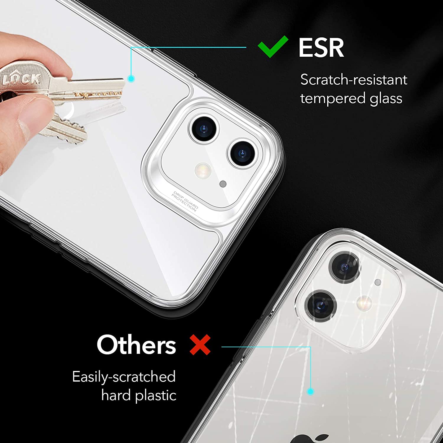 Hình ảnh Ốp Lưng Cho iPhone 12 Mini / 12 & 12 Pro / 12 Pro Max ESR Echo Tempered Glass Hard Case (Mặt Lưng Kính Cường Lực) - Hàng Nhập Khẩu