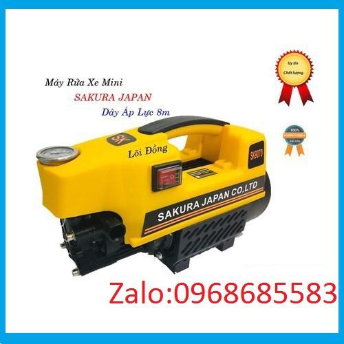 Máy rửa xe Nhật Bản sakura-2500W-lõi đồng- Dây áp lực dài 15m