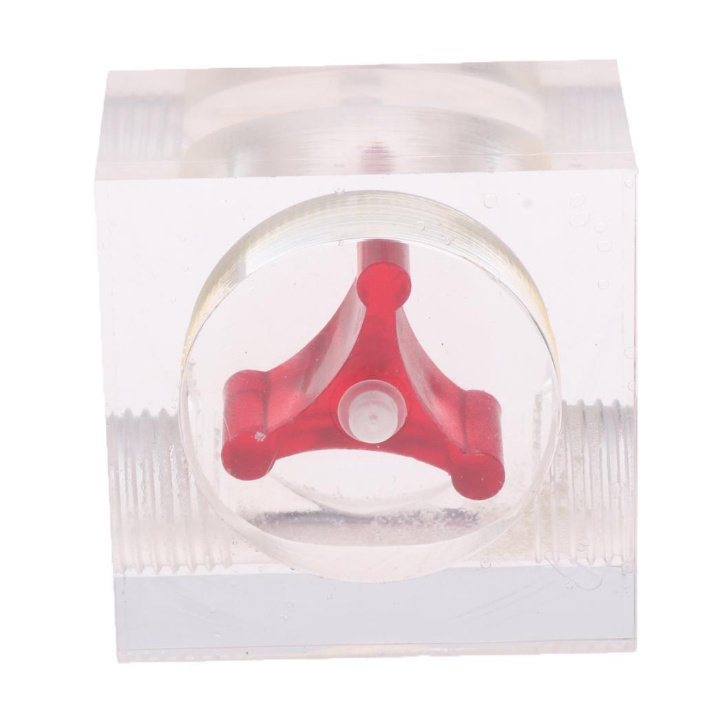 Acrylic flow Meter Indicator G1/4 Threaded For Liquid Water Cooling 2Ways
