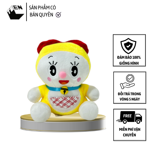 Gấu bông Dorami, Gấu bông nhỏ, Quà tặng đáng yêu cho bé, Thú bông Dorami size S cao 17cm  - Sản Phẩm Có Bản Quyền, Phân Phối Bởi Teenbox