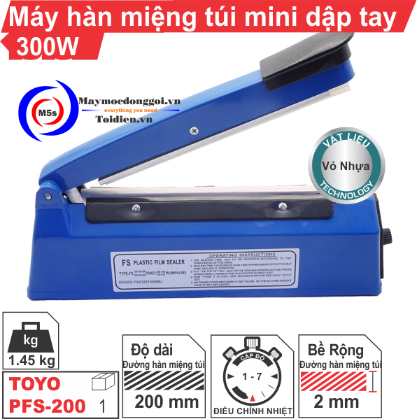 Máy Hàn Túi Dập Tay PFS 300mm, PFS 400mm- Hàn Túi Đa Năng; nhựa, nilon PP/PE, túi zip