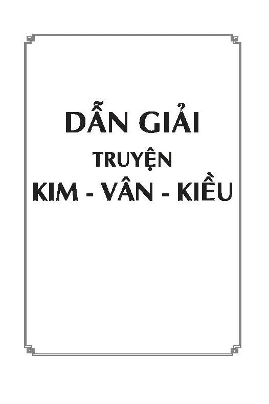 Dẫn Giải Truyện Kim Vân Kiều