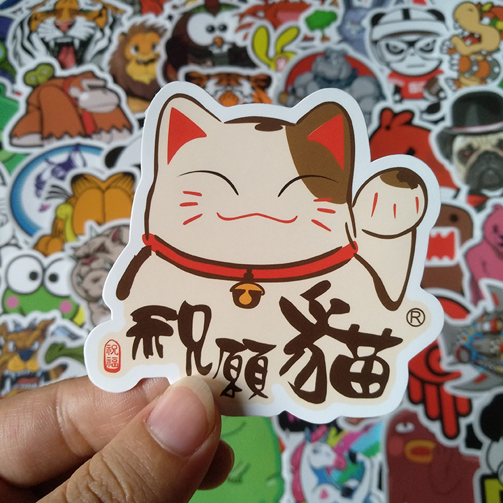 Bộ Sticker dán cao cấp chủ đề ANIMAL HOẠT HÌNH - Dùng dán Xe, dán mũ bảo hiểm, dán Laptop